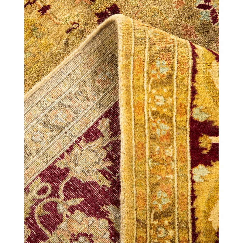 Overton Hand Knotted Wool Vintage Inspired Traditional Mogul Ivory Area Rug - 12 x 15+