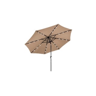AZ Patio Heaters Solar Market Umbrella with LEDLights in Tan