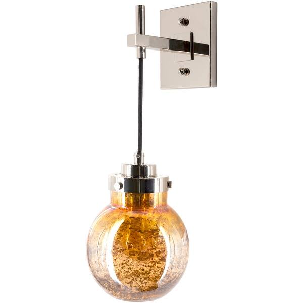 Shop Aleah Handblown Amber Glass Suspended Wall Sconce 19 5 H X