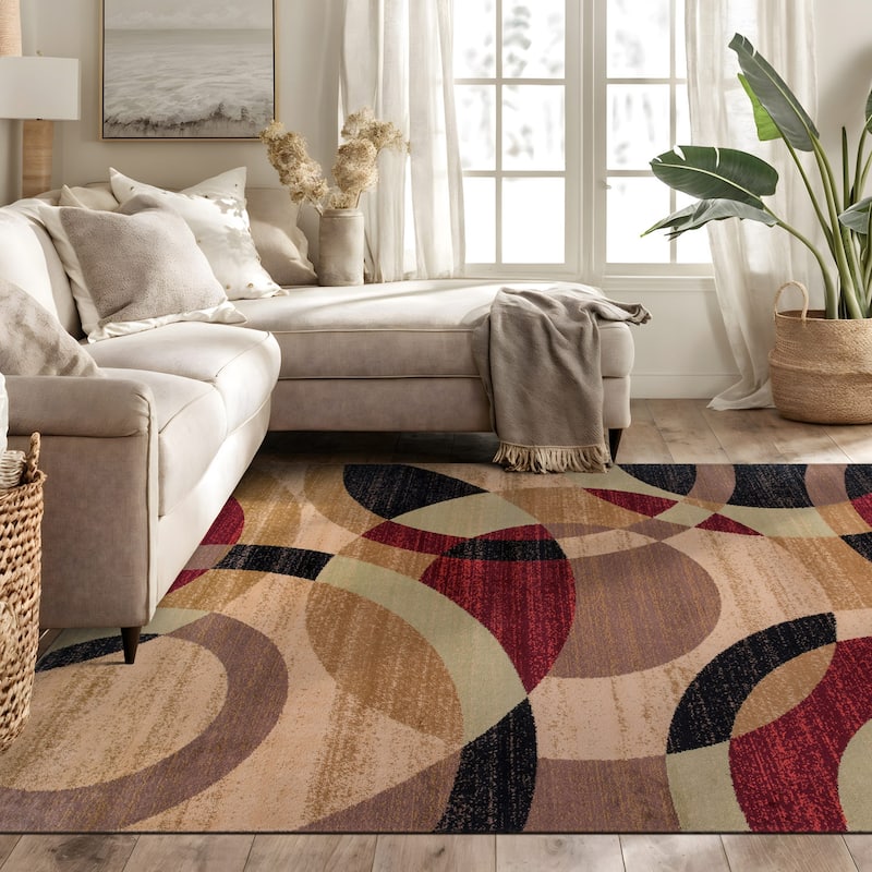 World Rug Gallery Geometric Circles Area Rug