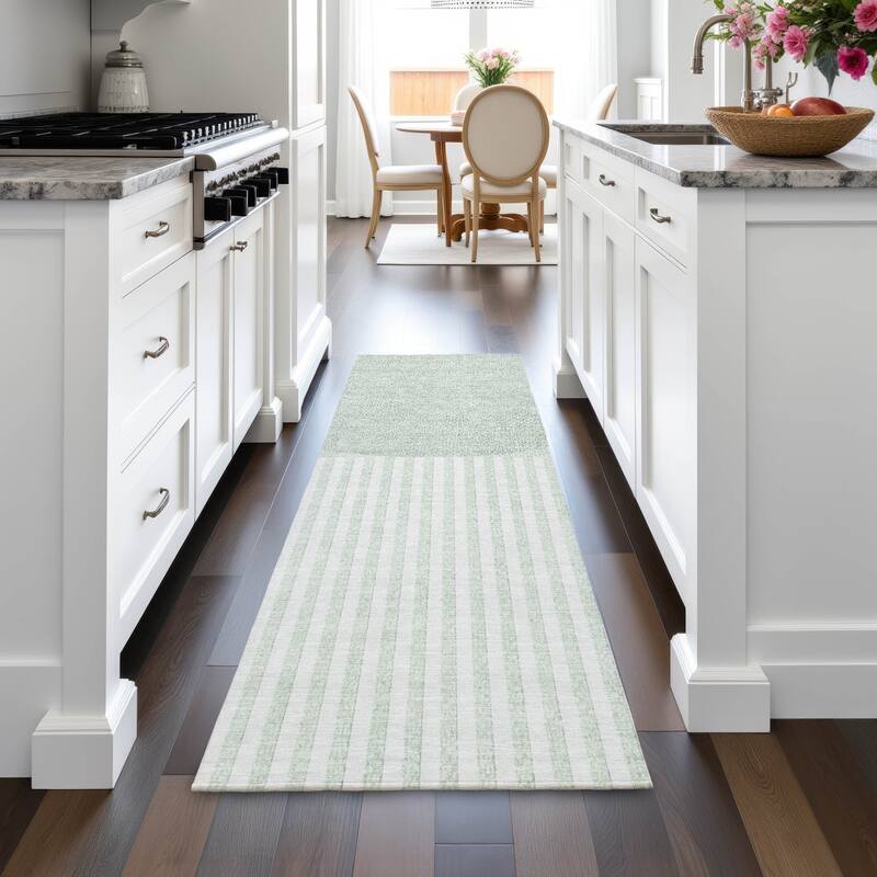 Machine Washable Indoor/Outdoor Contemporary Mod Chantille Rug