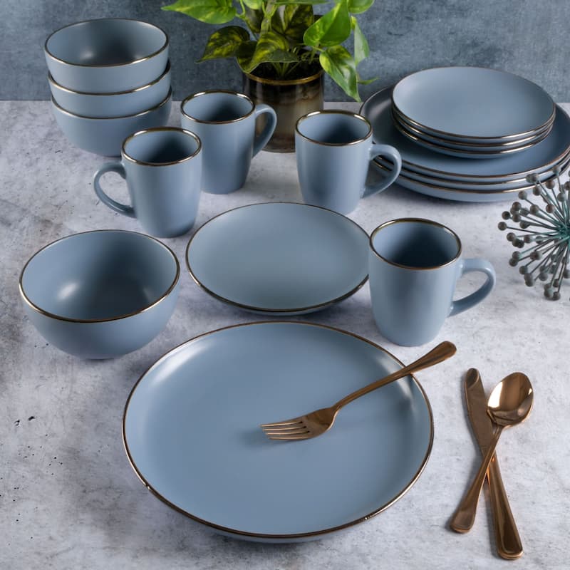 Gibson Home Rockaway Gold 16-Piece Dinnerware Set