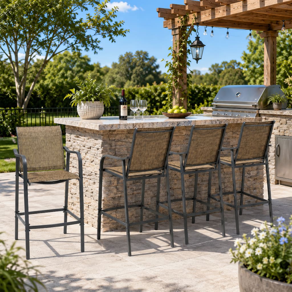 Lightweight Bar Height Barstools Outdoor Bar Stools Patio Bar Chairs - 21.3" W x 22.5" D x 44" H