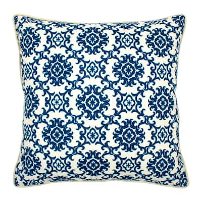 Jiti Outdoor Waterproof Black Medallion Patterned Sunbrella Square Throw Pillows Cushions for Pool Patio Chair