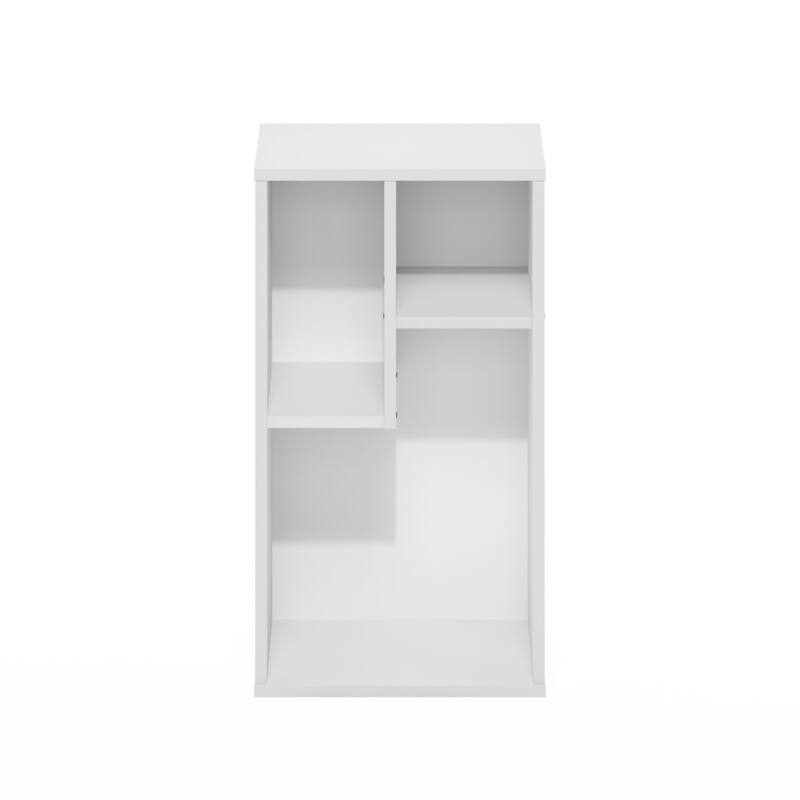 21.26 in. Tall White Wood 3-Shelf Bookcase