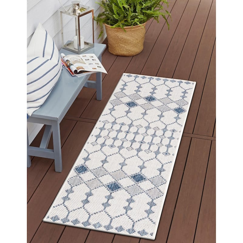 Outdoor Khence Collection Area Rug - Ivory - 2'x6'