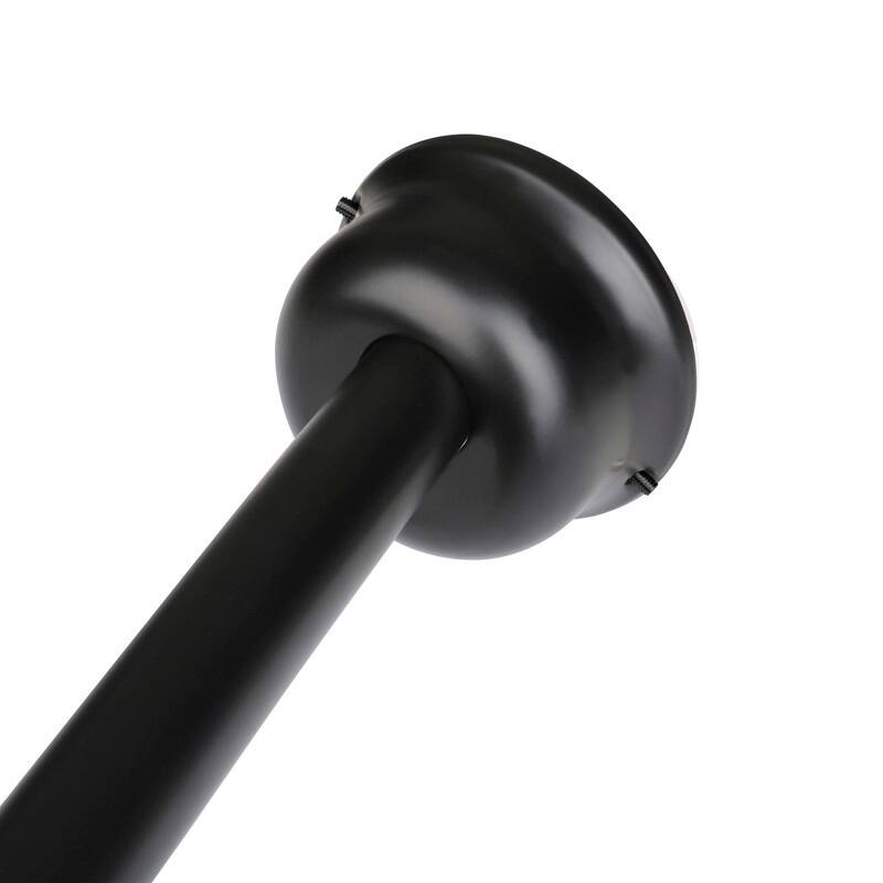 Utopia Alley Rustproof Wall Mounted Single Curved Shower Rod, Aluminum, 45" to 72" Wide, Includes Shower Rings and PEVA Liner