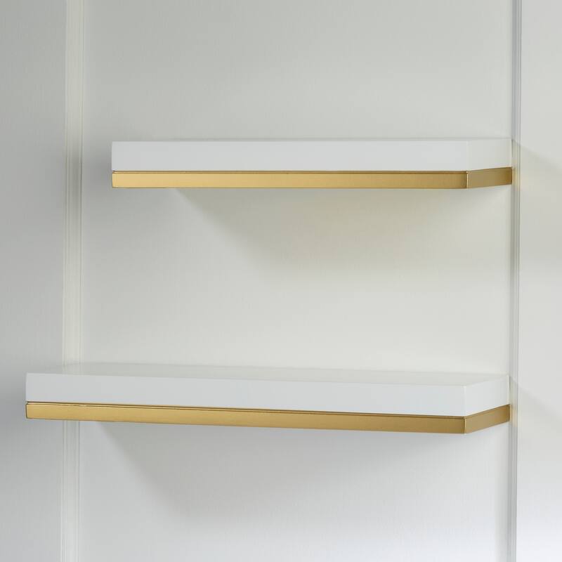 Floating Wood Wall Shelf - Set of 2