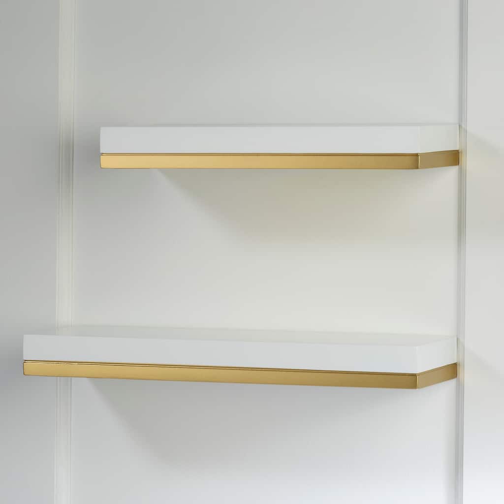Floating Wood Wall Shelf - Set of 2
