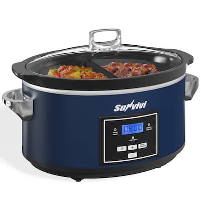 6 Quart Programmable Slow Cooker with 2 in 1 Silicone Liners