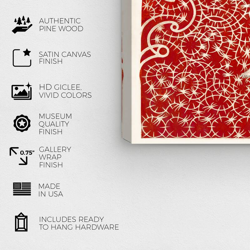 Wynwood Studio Canvas Spiritual and Religious Adam and Eve in the Garden Red and Crimson Traditional Wall Art Canvas Print