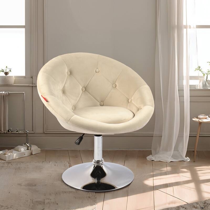 VANITII Accent Chair Swivel Vanity Chair Office Desk Chair Modern Height Adjustable Pink/Grey/White - White