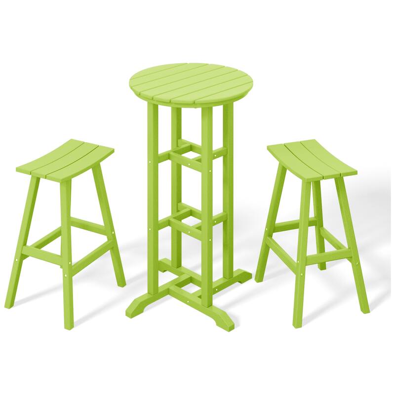 Laguna Hdpe All Weather Outdoor Patio Bistro Bar Set (3-Piece Set)