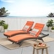 preview thumbnail 24 of 54, Salem Outdoor Wicker Lounge with Water Resistant Cushion (Set of 2) by Christopher Knight Home Grey + Orange