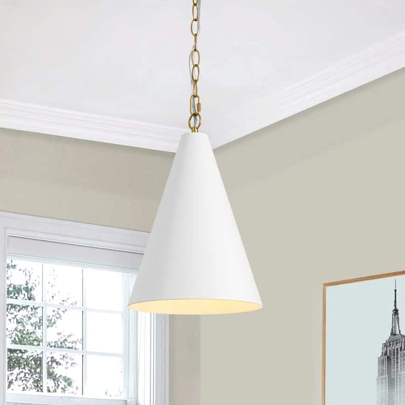 Modern 1-Light Dimmable Conical Single Pendant - N/A