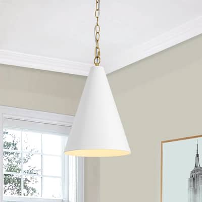 Modern 1-Light Dimmable Conical Single Pendant - N/A