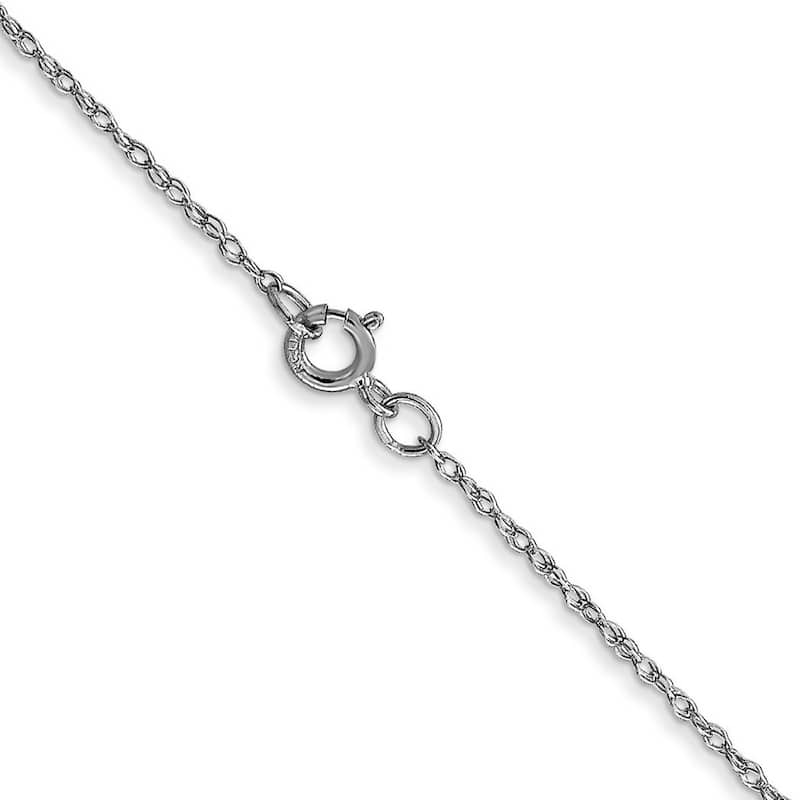 Curata 10k White Gold .6 mm Carded Cable Rope Chain Necklace (Spring Ring)