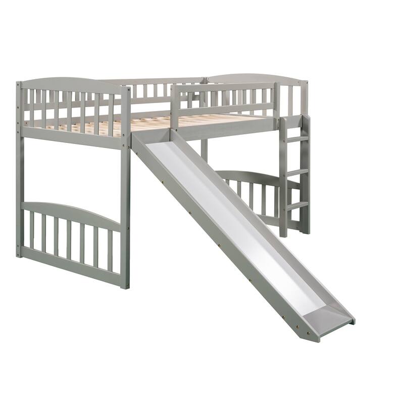 Twin Size Loft Bed with Slide and Ladder