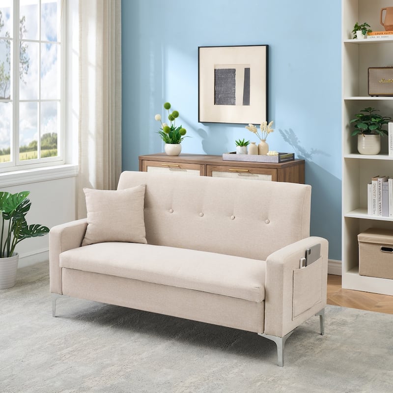 57" Modern Loveseat Sofa with Storage for Living Room