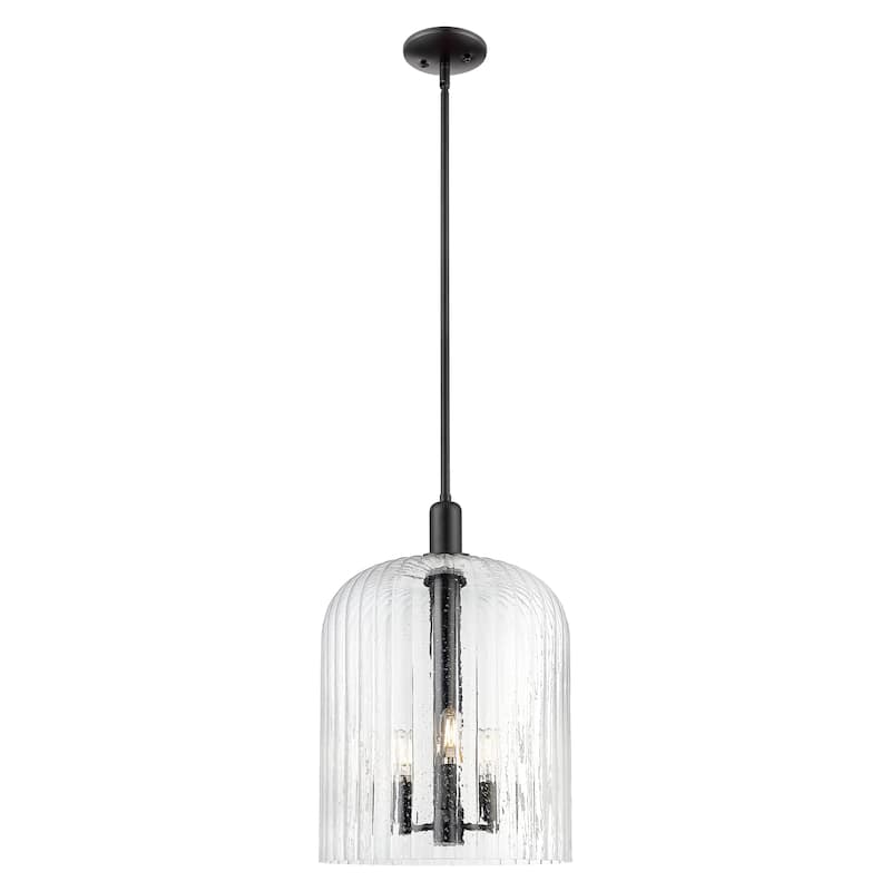 Innovations Lighting Downtown Urban - Bridal Veil - 3 Light 12" Stem Hung Mini Pendant - Seedy Shade/Matte Black