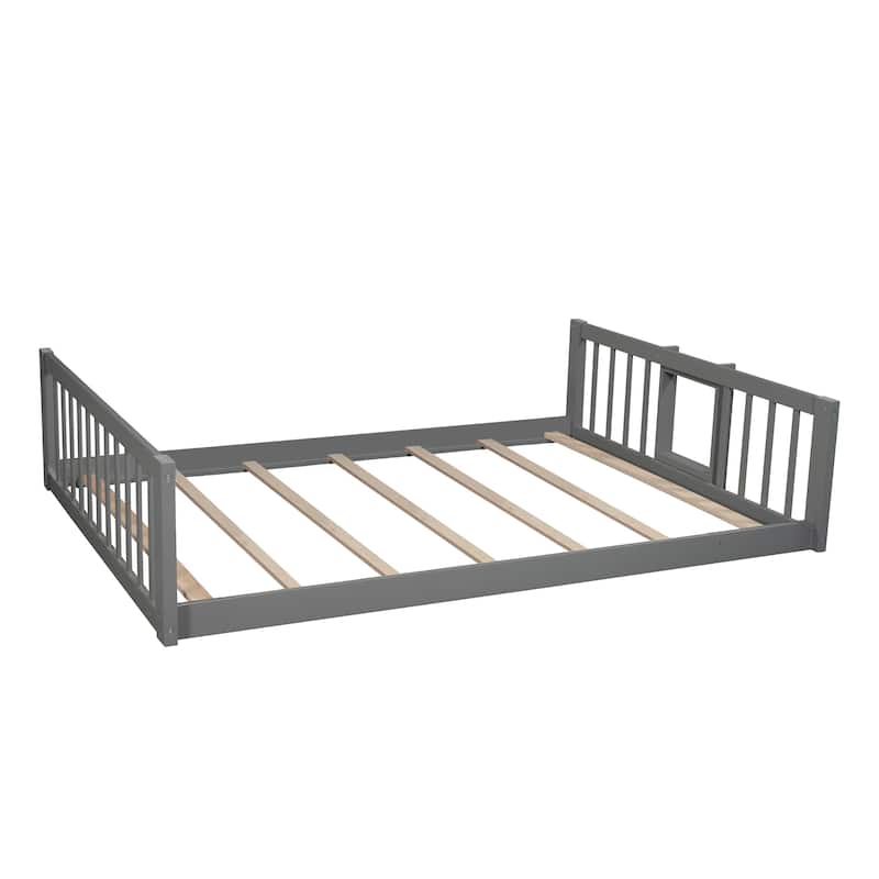 Convertible Full-Over-Full-Over-Full Triple Bunk Bed with Built-In Slide and Dual Ladders by Harper&Bright Designs