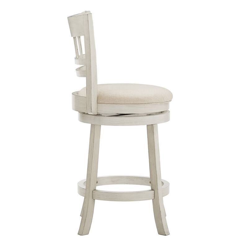 Verona Linen Lattice Back Swivel 24-inch Counter Height Stool by iNSPIRE Q Classic