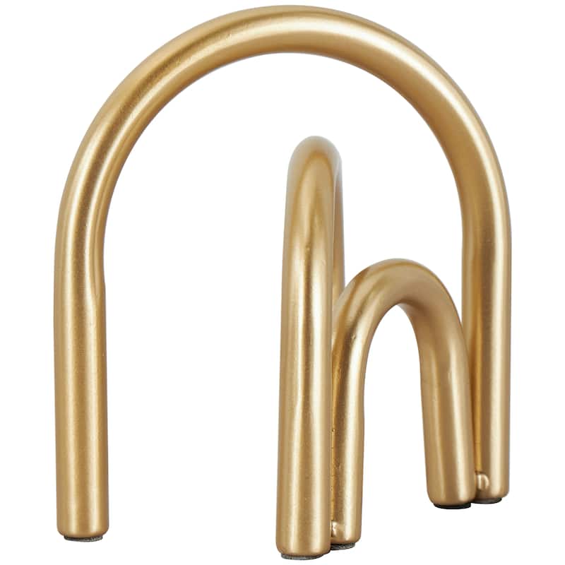 Gold or Black Metal Overlapping Arch Geometric Sculpture
