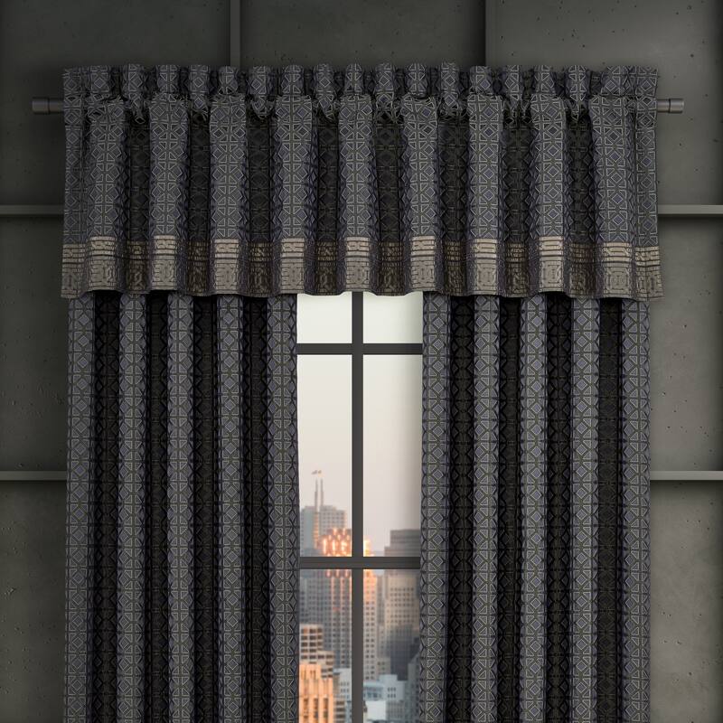 J. Queen New York Alaro Slate Window Straight Valance - Slate