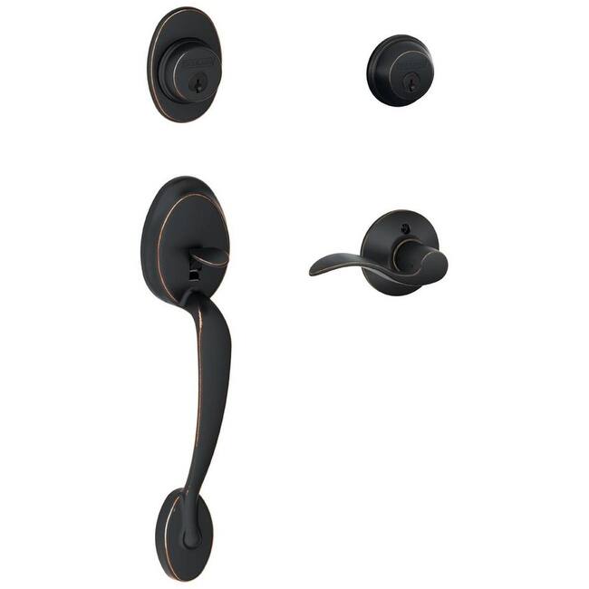 Schlage Plymouth Right Hand Double Cylinder Handleset with Accent