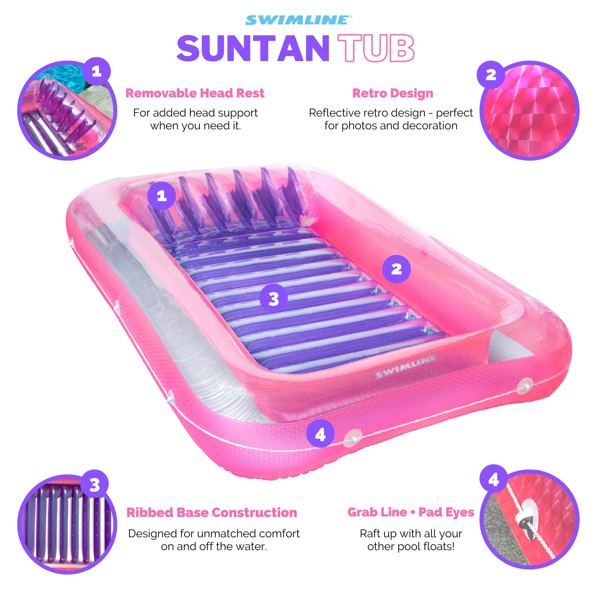 Swimline suntan tub clearance
