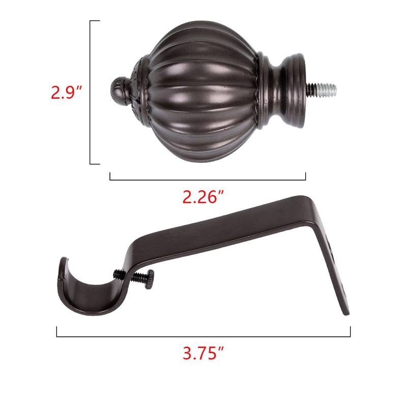 UTOPIA ALLEY Wall Mounted 3/4 Inch Curtain Rod - Curtain Rods For Windows, Adjustable Drapery Rods