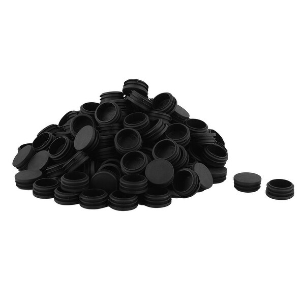 Unique Bargains Home Plastic Round Table Chair Legs Protector Tube Insert Black Dia 42mm 150 Pcs