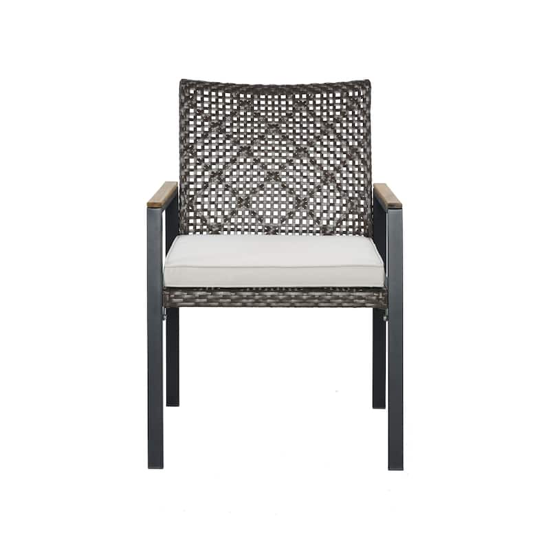 5-Piece Patio Dining Table Sets Brown