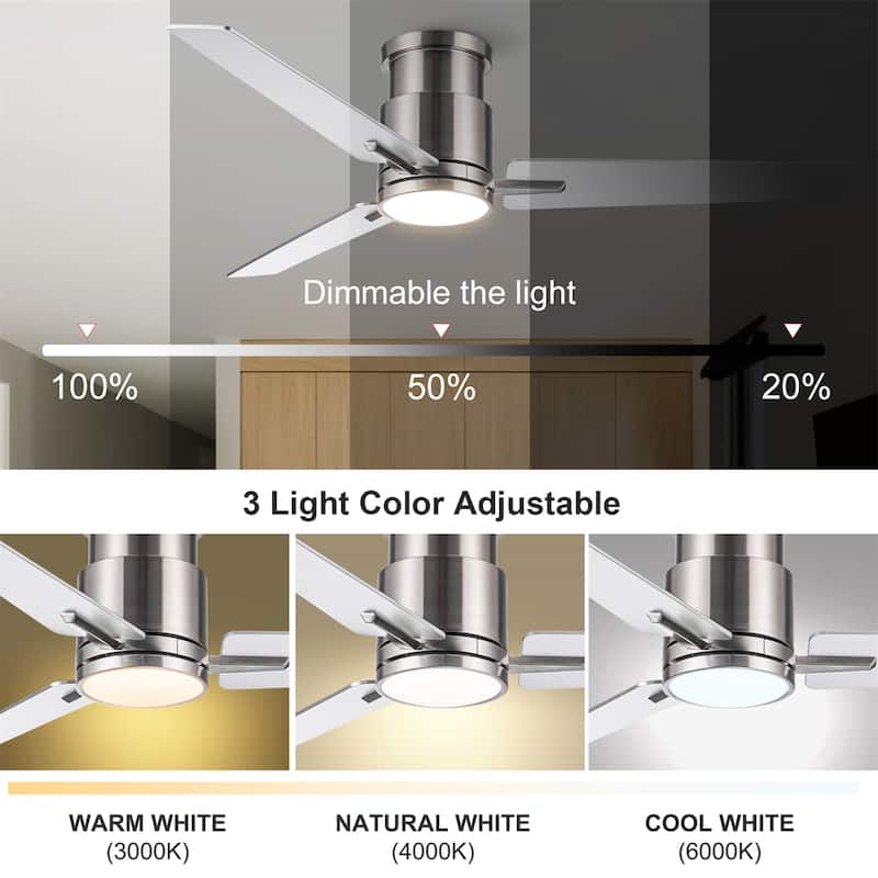 52" Lowe Profile Ceiling Fan with Light