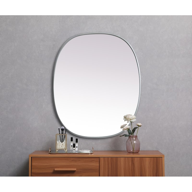 Indigo Home Metal Frame Oval Mirror 30x36 Inch
