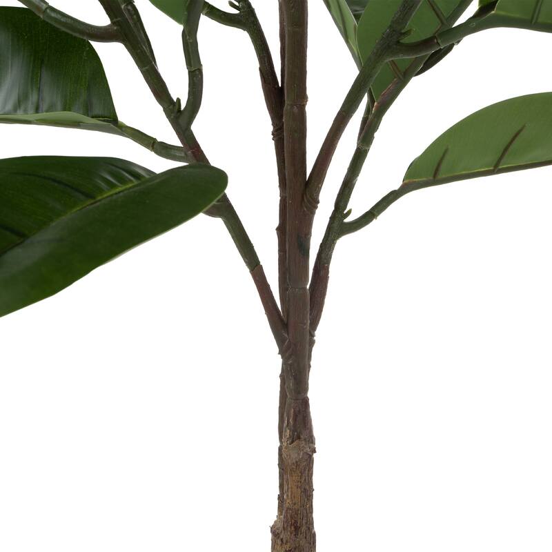 Artificial Rubber Plant - 51-Inch Faux Tree with Natural-Feel Leaves by Pure Garden (Green)
