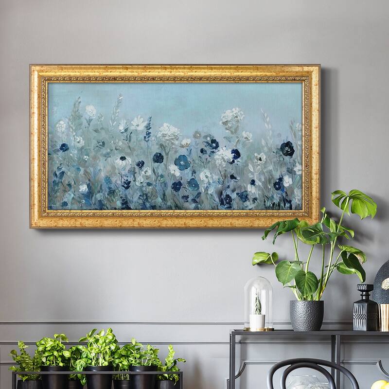 Teal Light Garden Premium Framed Canvas- Ready to Hang
