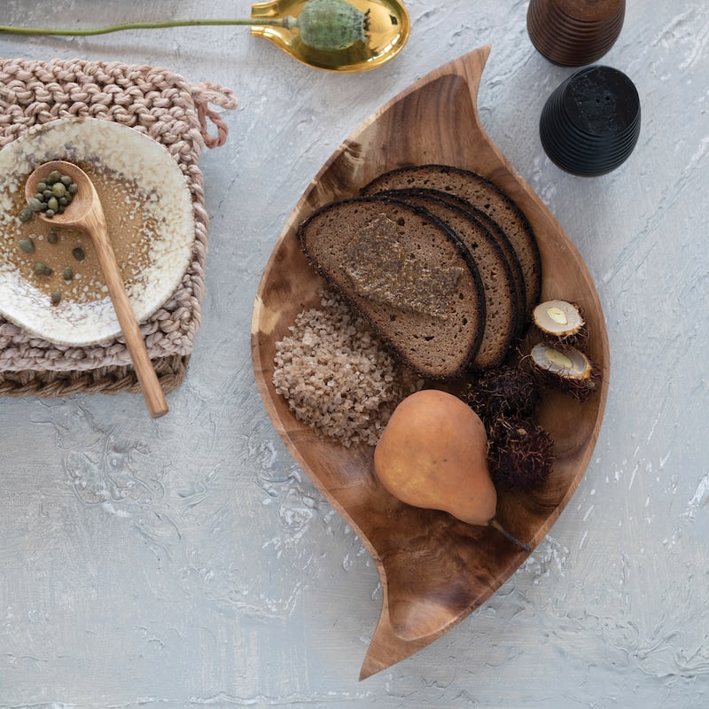 Acacia Wood Tray, Abstract Shaped