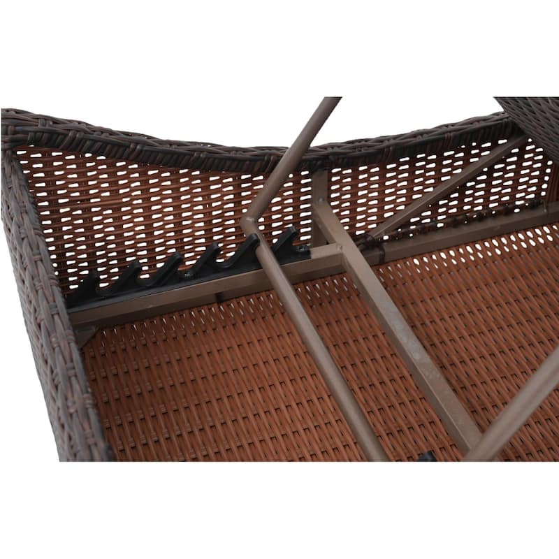 Adjustable Outdoor Wicker Reclining Chaise Lounge with Cushion