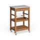 Porch & Den Ramsey Bamboo Kitchen Cart with Stainless Steel Top
