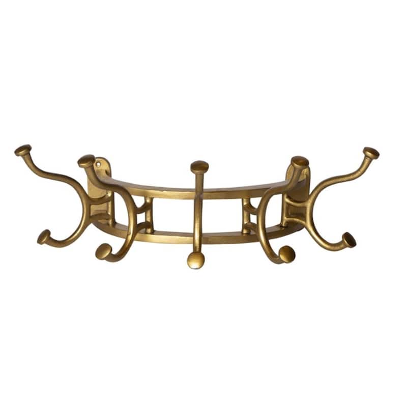Antique-Style Wall Mounted Coat Rack with Curved Hooks - 24"