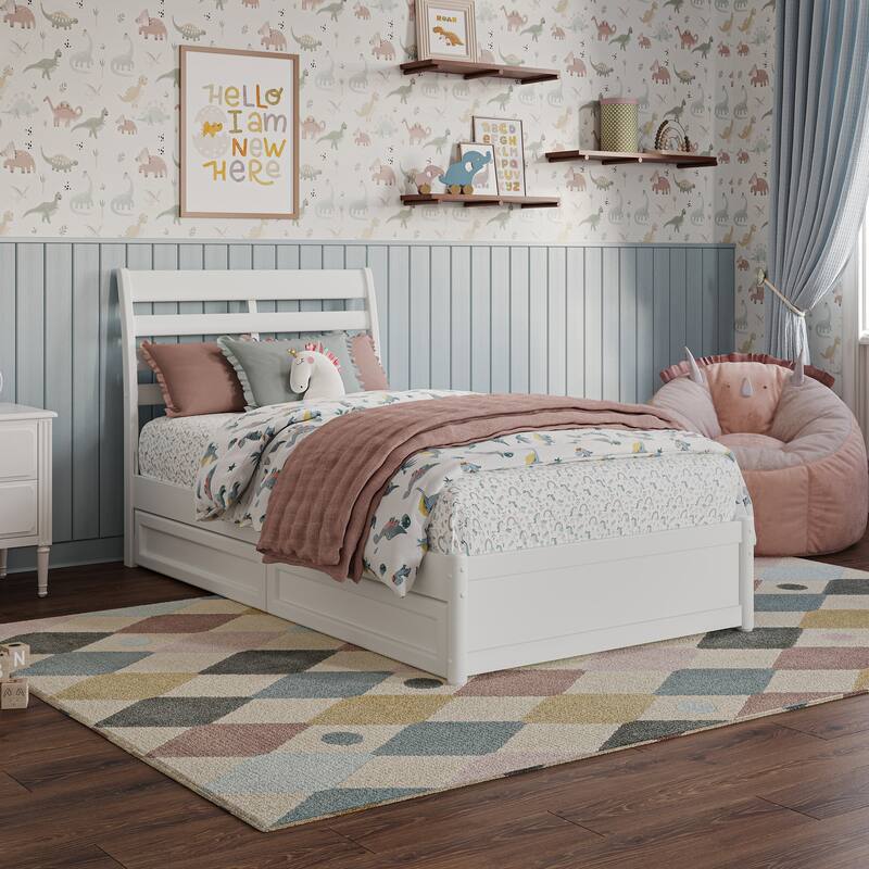 Emelie Platform Bed with Panel Footboard and Storage Drawers