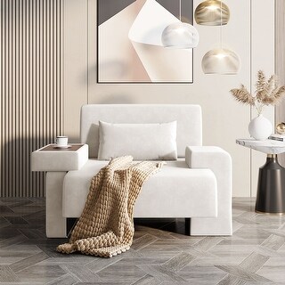 Modern Oversized Armchair, 48'' Wide Mid-Century Chair with Pillow ...