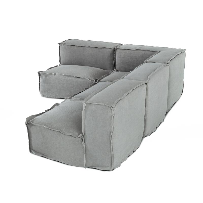 Divani Casa Navstar Contemporary Modular Grey Fabric Sectional Sofa