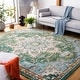 preview thumbnail 41 of 109, SAFAVIEH Madison Diederike Boho Medallion Distressed Rug 12' x 12' Square - Green/Turquoise
