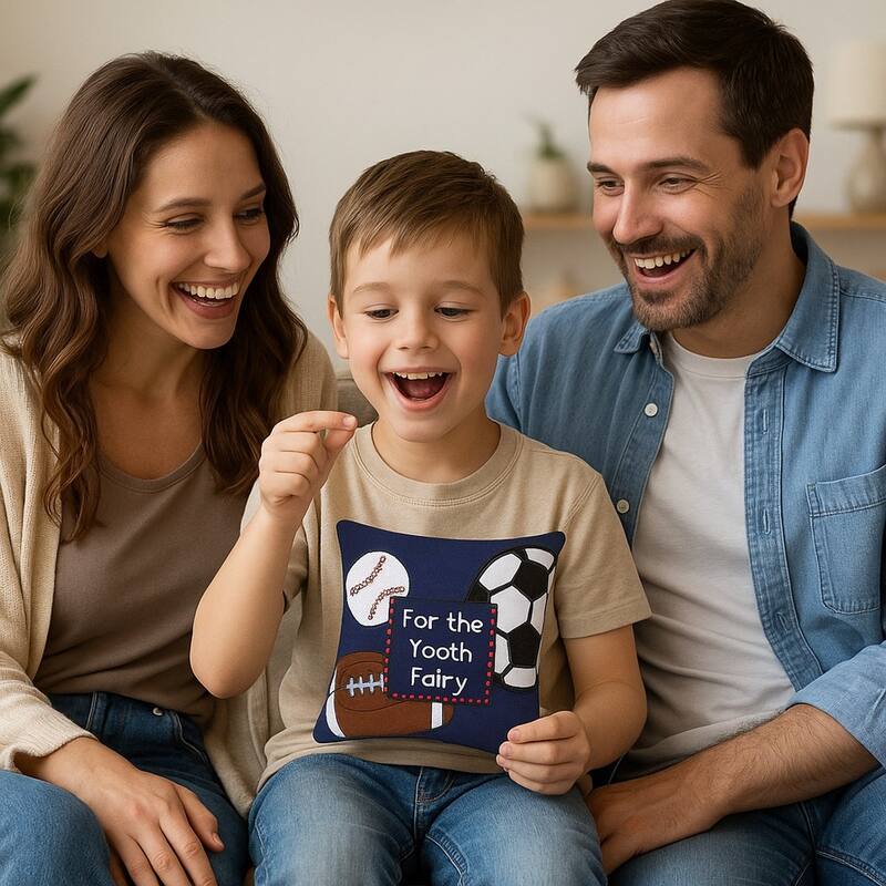 "For the Tooth Fairy" Petite Size Accent Pillow, 6" x 6"