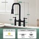 preview thumbnail 7 of 38, WOWOW Double Handle Bridge Kitchen Faucet with Advanced Spray