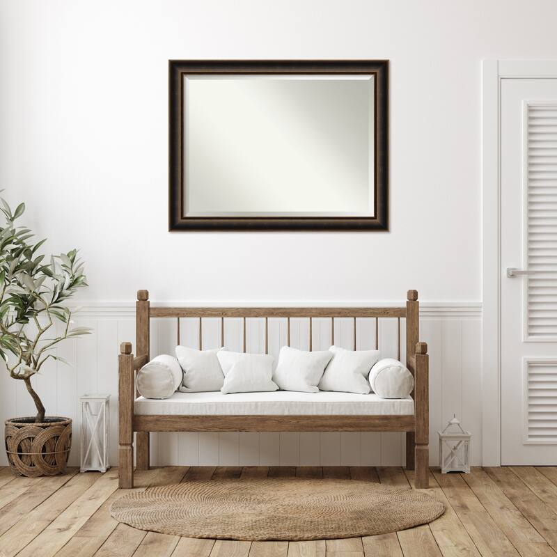 Villa Oil Rubbed Bronze Beveled Wood Framed Wall Mirror - Villa Oil Rubbed Bronze
