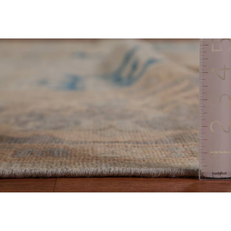 Hand Knotted Oriental 100% Wool Carpet Transitional All-Over Beige & Ivories Oushak Area Rug - 13' 11'' X 10' 1''