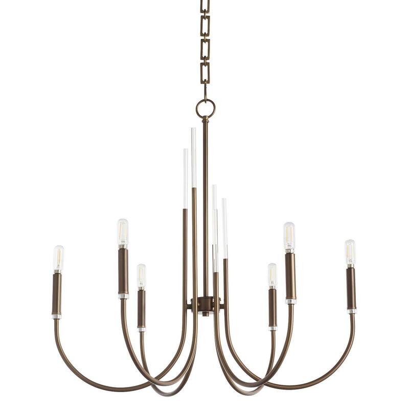 Quorum International 6223-6 Summit 6 Light 28" Wide Empire Chandelier - Dark Brass
